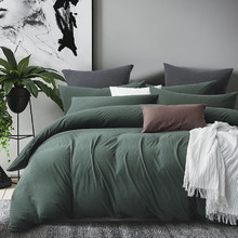 Forest Green Wonder Jersey Cotton Quilt Cover Set