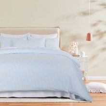 Blue Stripe Lior Yarn-Dyed Washed Microfibre Quilt Cover Set