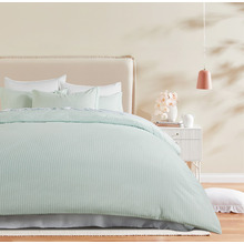 Green Stripe Lior Yarn-Dyed Washed Microfibre Quilt Cover Set