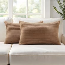 Gracie Rectangular Corduroy Velvet Cushion Covers (Set of 2)