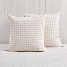 Gingham Washed Cotton European Pillowcases (Set of 2)