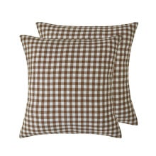 Gingham Washed Cotton European Pillowcases (Set of 2)