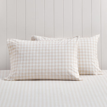 Gingham Washed Cotton Standard Pillowcases (Set of 2)