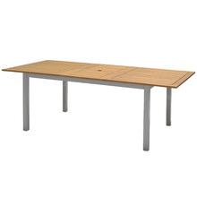 Natural Maui Eucalyptus Wood Outdoor Extendable Dining Table