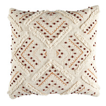 Rust Prairie Embroidered Cotton Cushion