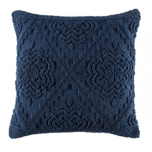Navy Edie Hand-Loomed Cotton Cushion