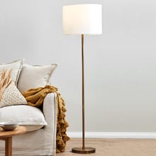 Gilt Brushed Brass & Jute Floor Lamp