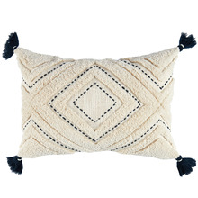 Rust Tufted Elkie Rectangular Cushion with Tassels