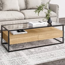Khanh Rectangular Glass-Top Coffee Table