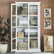 White Hamptons 2 Door Display Cabinet