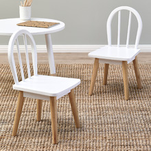 Kids' White & Natural Isla Chairs (Set of 2)