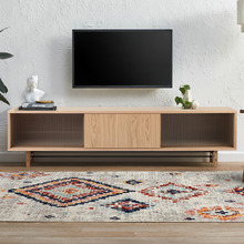 180cm Natural Estelle Fluted Glass TV Unit