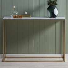 110cm White Serena Italian Carrara Marble Console Table