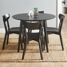 4 Seater Black Larsen Round Dining Set