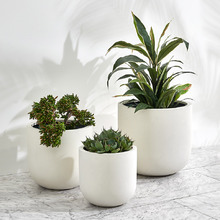 White Mahalo Outdoor Fibrestone Planter