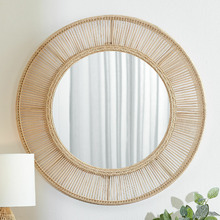 Cora Round Rattan Mirror