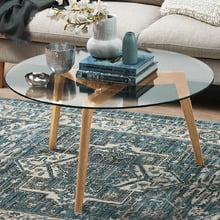 Stad Round Glass-Top Coffee Table