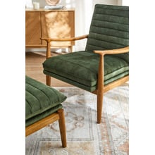 Olive Green Aldric Velvet Ottoman