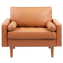 Stockholm Faux Leather Armchair & Ottoman Set