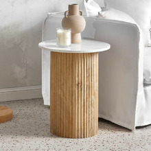 Anika Mango Wood & Marble Side Table