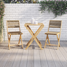 2 Seater Sage Acacia Wood Outdoor Folding Bistro Set