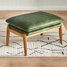 Olive Green Aldric Velvet Ottoman
