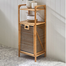 Bamboo Laundry Hamper with Shelf