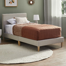 Oatmeal Single Logan Upholstered Kid's Bed Frame