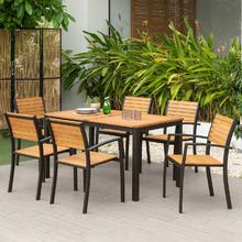 6 Seater Maui Eucalyptus Wood Outdoor Dining Set