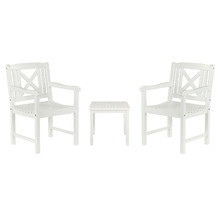 2 Seater White Santa Cruz Outdoor Bistro Set