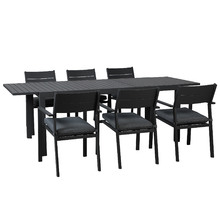 6 Seater Charcoal Kos Outdoor Extendable Dining Set