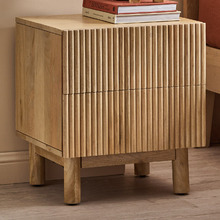 Natural Anika Mango Wood Bedside Table