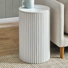 White Anika Marble Side Table