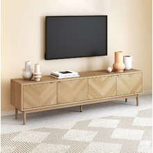 200cm Dion Herringbone Oak Wood TV Unit