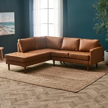 Stockholm 5 Seater Faux Leather Sofa with Chaise