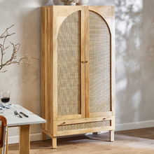 Anya Mango Wood & Rattan Cupboard