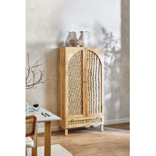 Anya Mango Wood & Rattan Cupboard