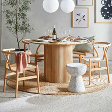 4 Seater Natural Anika Dining Table & Hans Wegner Replica Chair Set