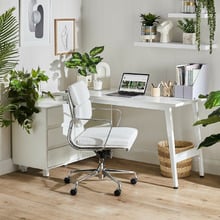 Dwight Corner Desk & Eames Premium Replica Office Chair Set