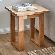 Ski-Leg Oak Wood Side Table