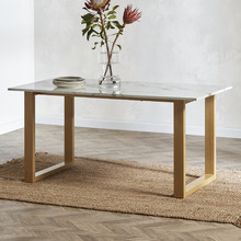 Charlie Ski-Leg Faux Marble Dining Table