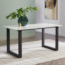Charlie Ski-Leg Faux Marble Dining Table