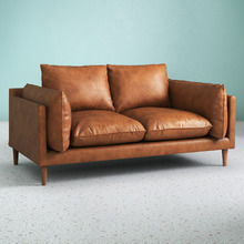 Tan Terry 2 Seater Genuine Leather Sofa