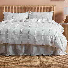 White Tufted Quilt Cover Set