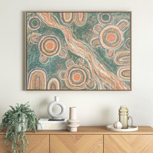 Marrambidya Bila Turquoise Printed Wall Art