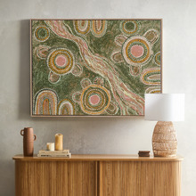 Marrambidya Bila Green Printed Wall Art