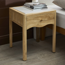 Evie Wavy Marble Bedside Table