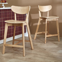 65cm Larsen Rubberwood Barstools (Set of 2)