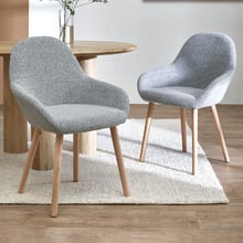 Frankie Upholstered and Solid Beech Wood Dining Chairs (Set of 2)
