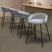 Grey 64.5cm Elsa Upholstered Barstools (Set of 4)